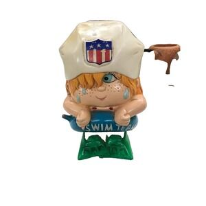 1980 Susie Splash Swim Team Bank Niagara Plastics Erie, Pa. 8" Tall Vintage Rare